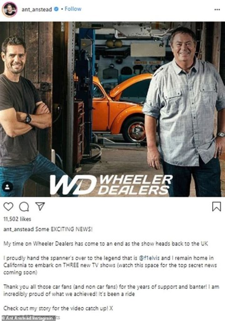 Has ant anstead left wheeler dealer?