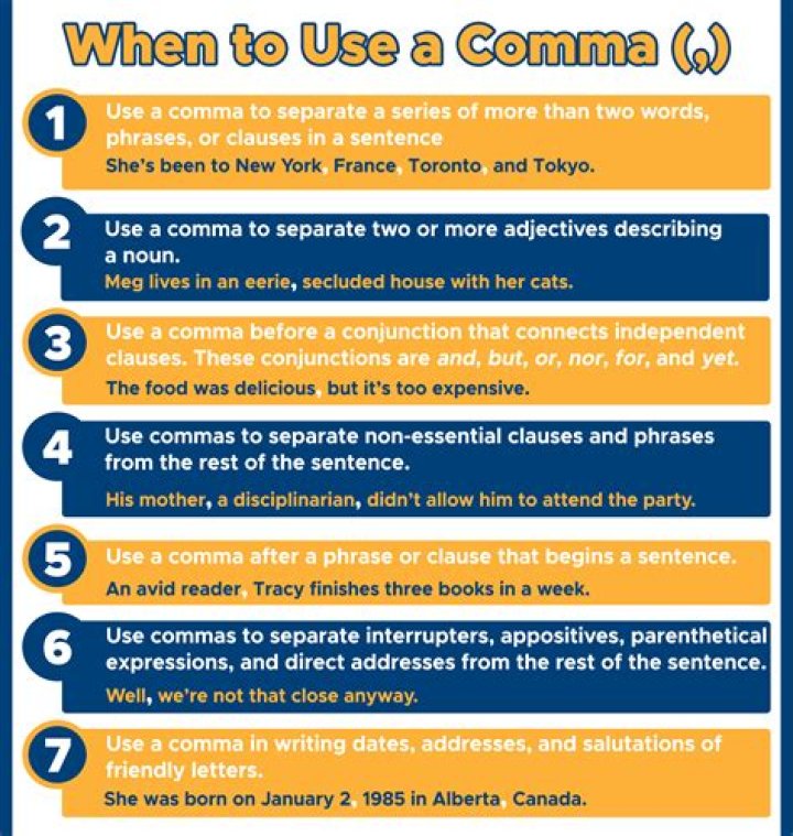 How do you use a comma in a sentence?
