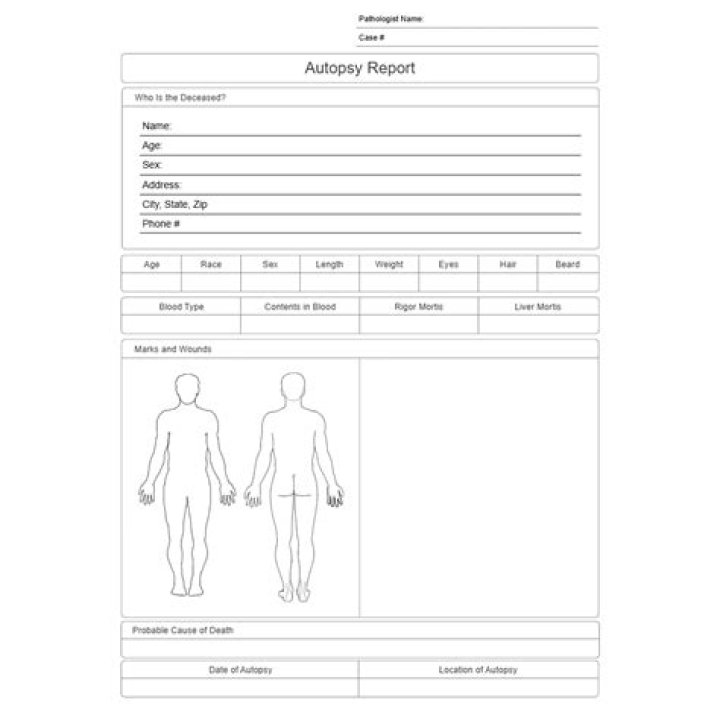 In an autopsy report?