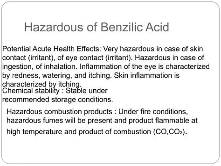 Is benzilic acid toxic?