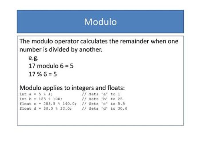 Is modulo the same as remainder?