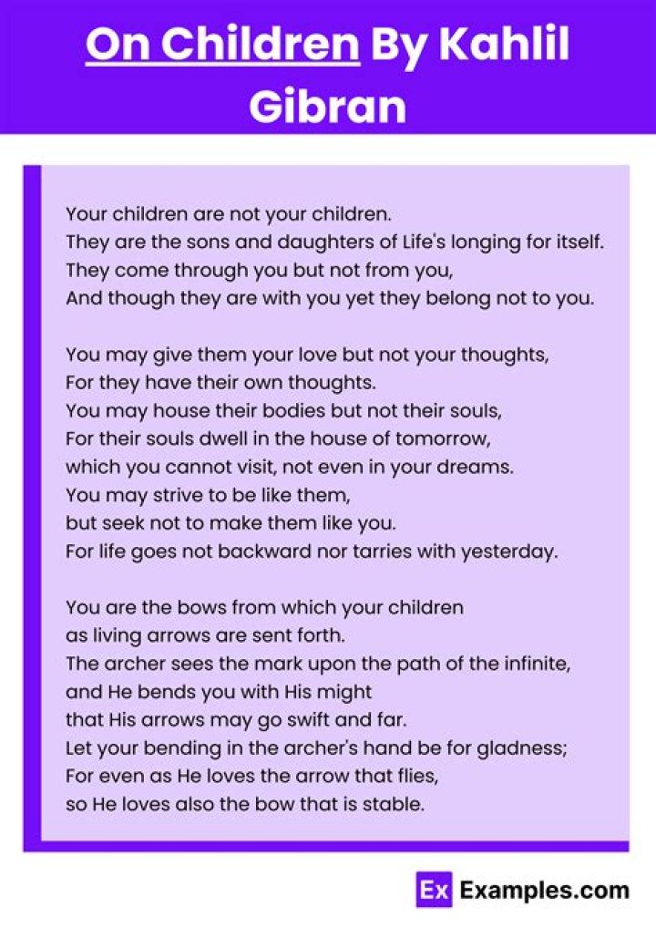 On children'' by kahlil gibran reflection?
