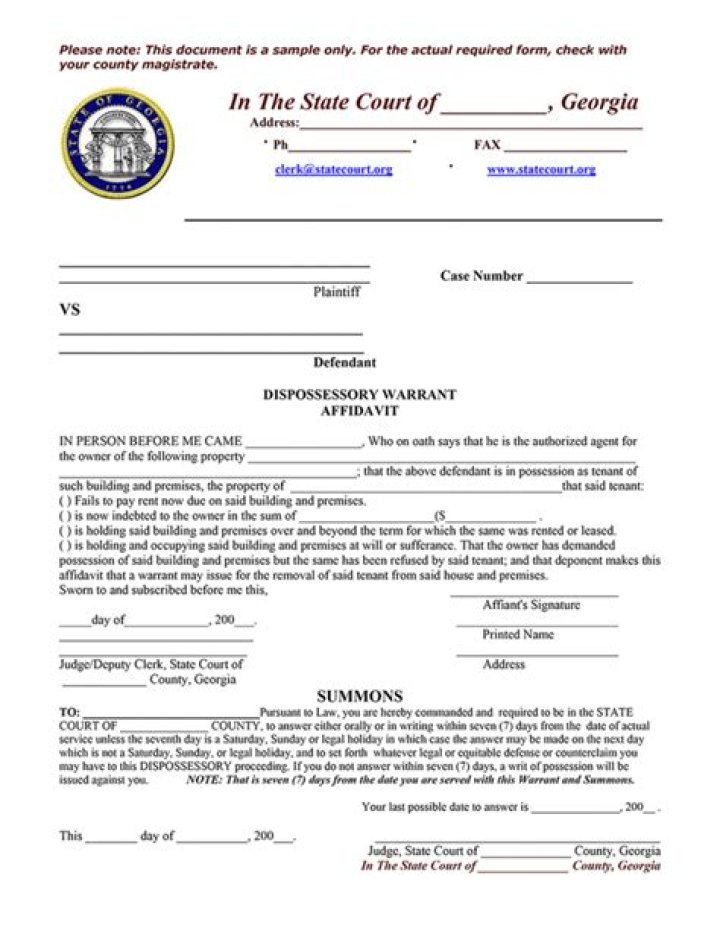 What is dispossessory warrant?