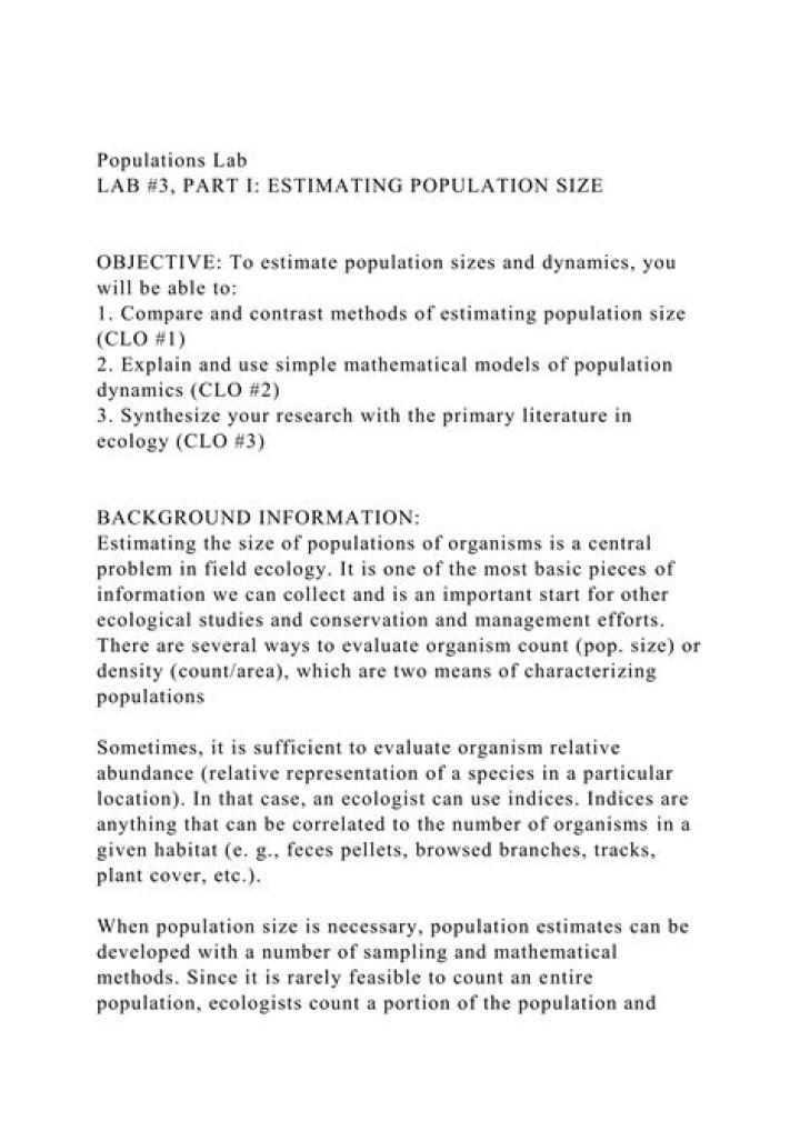 Which ecologists can estimate the size of a population?